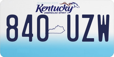 KY license plate 840UZW