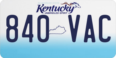 KY license plate 840VAC