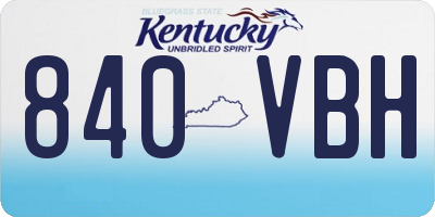 KY license plate 840VBH