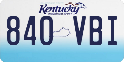 KY license plate 840VBI