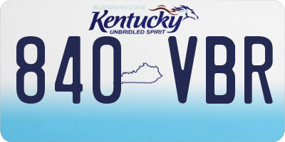 KY license plate 840VBR