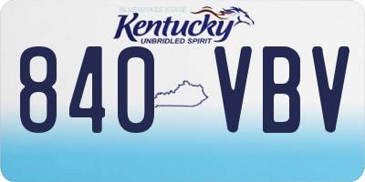 KY license plate 840VBV
