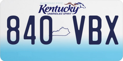 KY license plate 840VBX