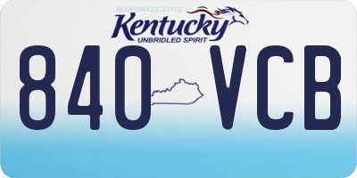 KY license plate 840VCB
