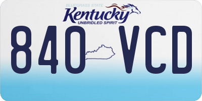 KY license plate 840VCD