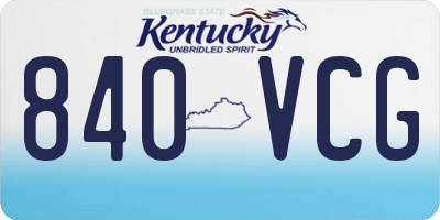 KY license plate 840VCG