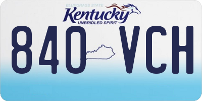 KY license plate 840VCH