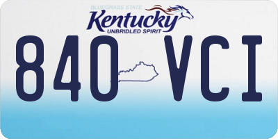 KY license plate 840VCI