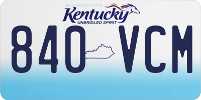 KY license plate 840VCM