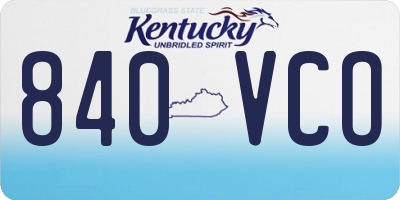 KY license plate 840VCO