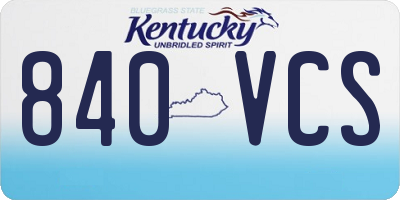 KY license plate 840VCS