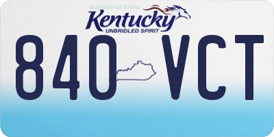 KY license plate 840VCT