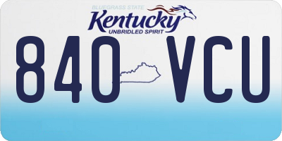 KY license plate 840VCU