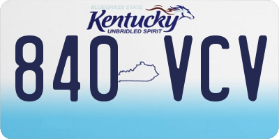 KY license plate 840VCV