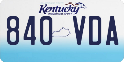 KY license plate 840VDA