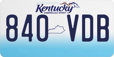 KY license plate 840VDB