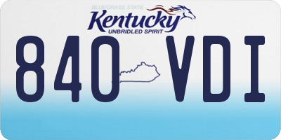 KY license plate 840VDI