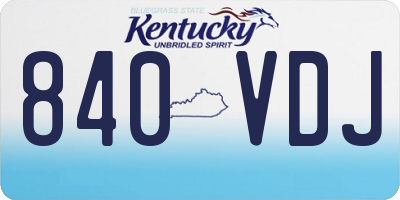 KY license plate 840VDJ