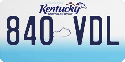 KY license plate 840VDL