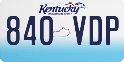 KY license plate 840VDP