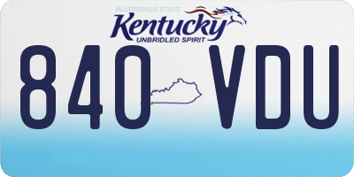 KY license plate 840VDU