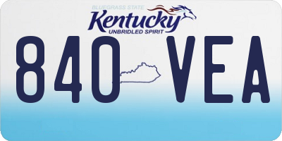 KY license plate 840VEA
