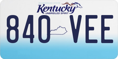 KY license plate 840VEE