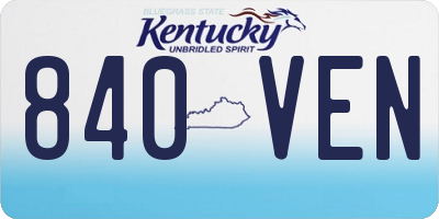 KY license plate 840VEN