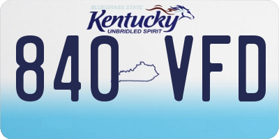KY license plate 840VFD