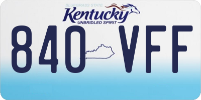 KY license plate 840VFF