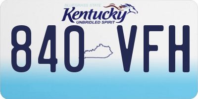 KY license plate 840VFH