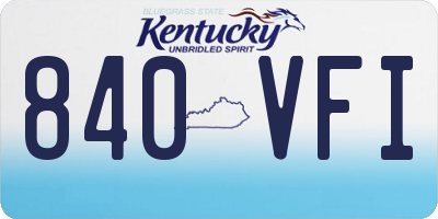 KY license plate 840VFI
