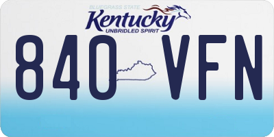 KY license plate 840VFN