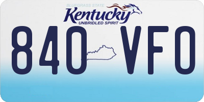 KY license plate 840VFO