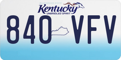 KY license plate 840VFV