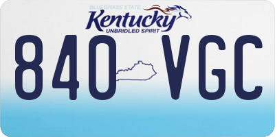 KY license plate 840VGC
