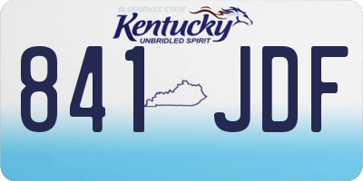 KY license plate 841JDF