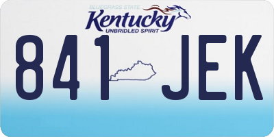 KY license plate 841JEK