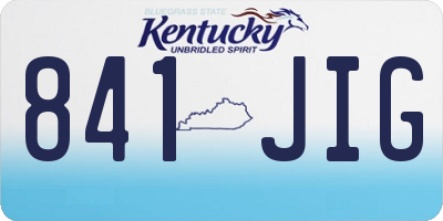 KY license plate 841JIG