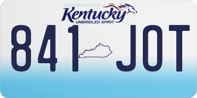 KY license plate 841JOT