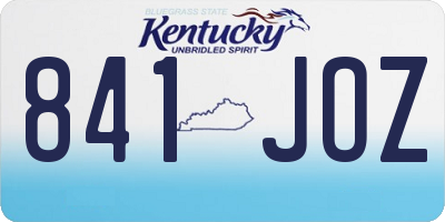 KY license plate 841JOZ