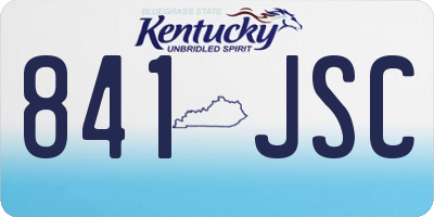 KY license plate 841JSC