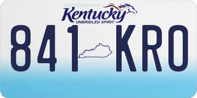 KY license plate 841KRO