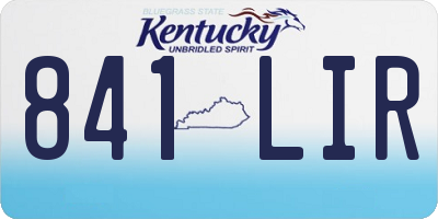 KY license plate 841LIR