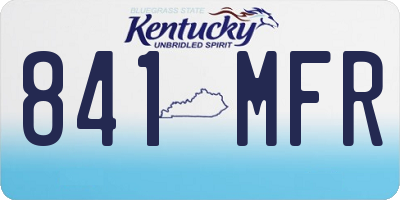 KY license plate 841MFR