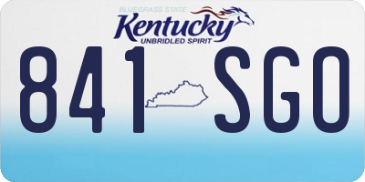 KY license plate 841SGO