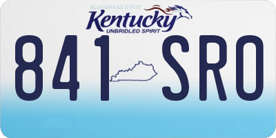 KY license plate 841SRO