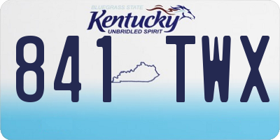 KY license plate 841TWX