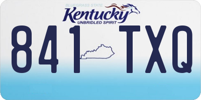 KY license plate 841TXQ