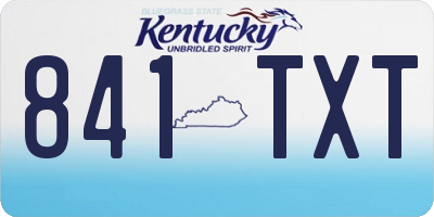 KY license plate 841TXT